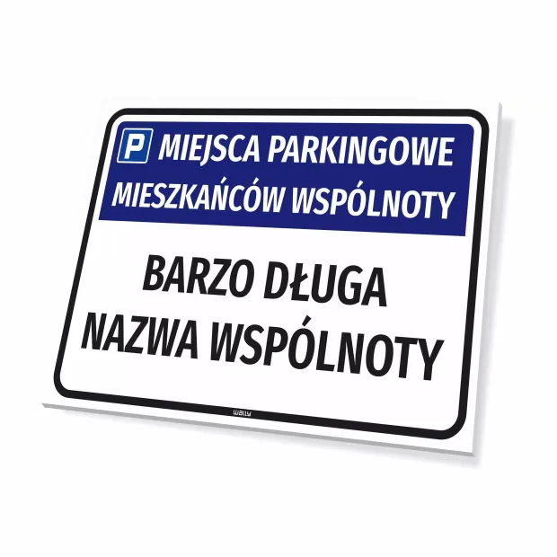 Parking Sign: Residents’ Parking Spaces with Name, Street & Designation