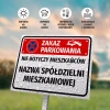 Sign: No Parking Except for Residents with Name, Street & Designation
