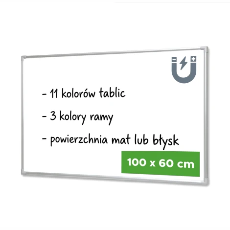 Magnetic Dry-Erase Whiteboard 100x60 cm  in Aluminum Frame