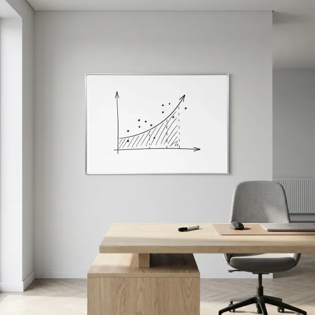 Magnetic Dry-Erase Whiteboard 120x120 cm  in Aluminum Frame