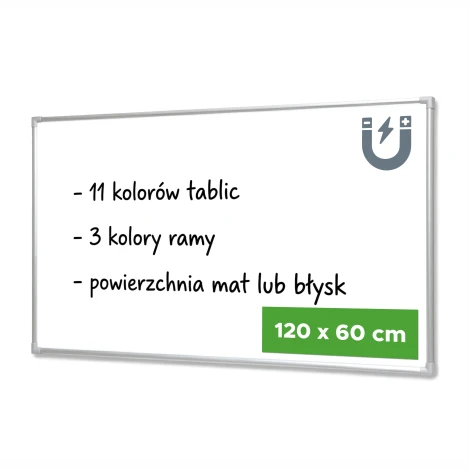 Magnetic Dry-Erase Whiteboard 100x60 cm  in Aluminum Frame