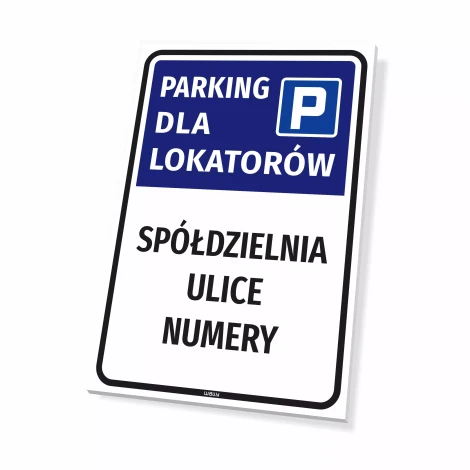 Parking Sign: Tenants’ Parking with Cooperative / Housing Community Name & Streets