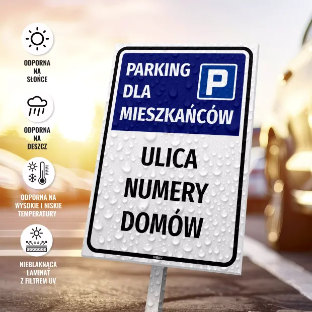 Parking Sign – Residents’ Parking with Housing Community Name, Streets & Numbers