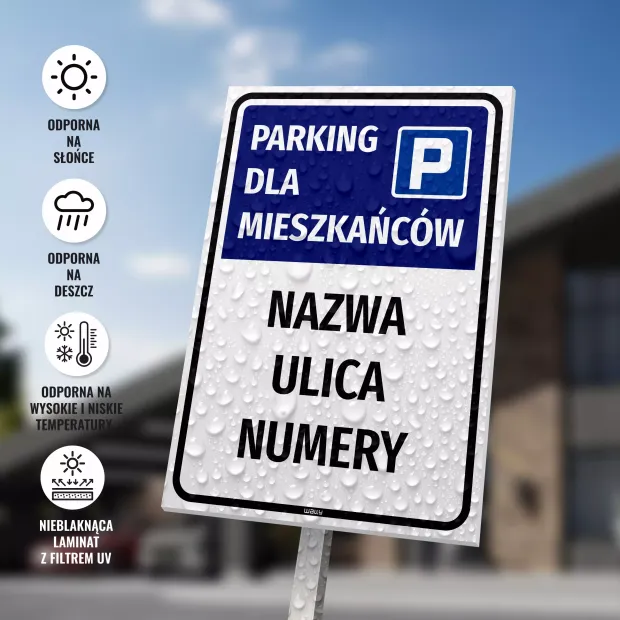 Parking Sign – Residents’ Parking with Housing Community Name, Streets & Numbers