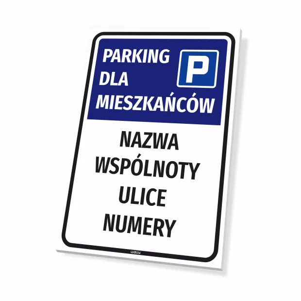Parking Sign – Residents’ Parking with Housing Community Name, Streets & Numbers