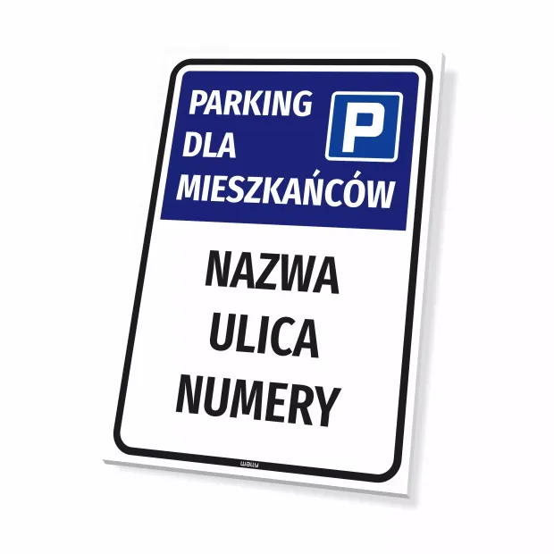 Parking Sign – Residents’ Parking with Housing Community Name, Streets & Numbers
