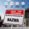 Sign: No Parking Except for Residents with Name, Street & Designation