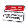 Sign: No Parking Except for Residents with Name, Street & Designation