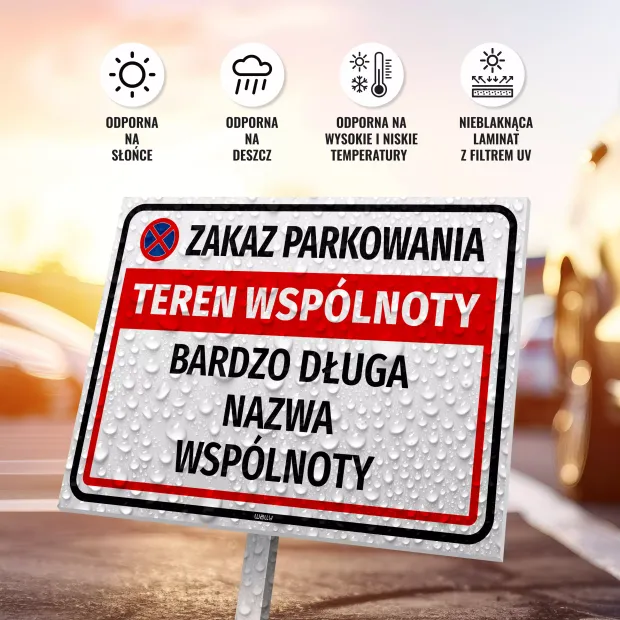 Sign: No Parking, Housing Community Area with Name & Designation