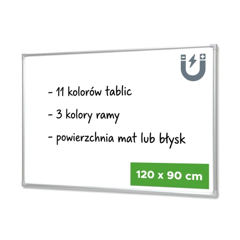 Magnetic Dry-Erase Whiteboard 120x90 cm  in Aluminum Frame