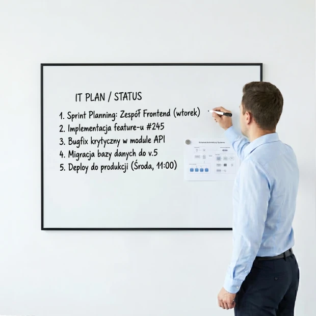 Magnetic Dry-Erase Whiteboard 120x90 cm  in Aluminum Frame