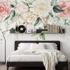 Wallpaper Floral Bouquet with Pastel Roses