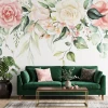 Wallpaper Floral Bouquet with Pastel Roses