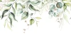 Wallpaper Delicate Green Leaves with Golden Accents