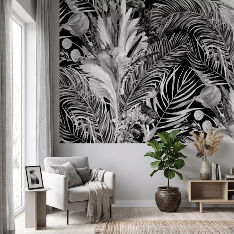 Wall Mural, Tropical Green Leaves