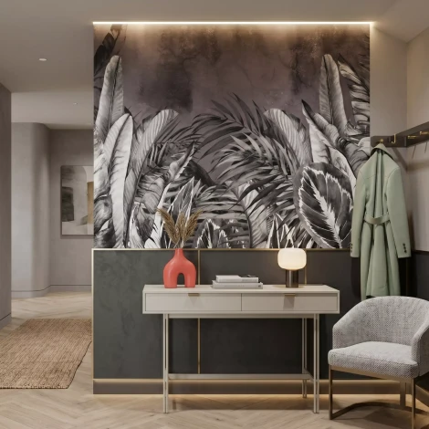 Wall Mural Illustration of Dense Tropical Foliage