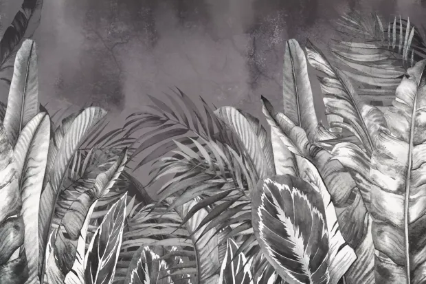 Wall Mural Illustration of Dense Tropical Foliage