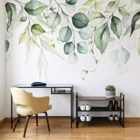 Wall Mural Climbing Green Exotic Leaves