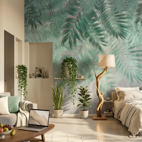 Wall Mural, Tropical Green Leaves