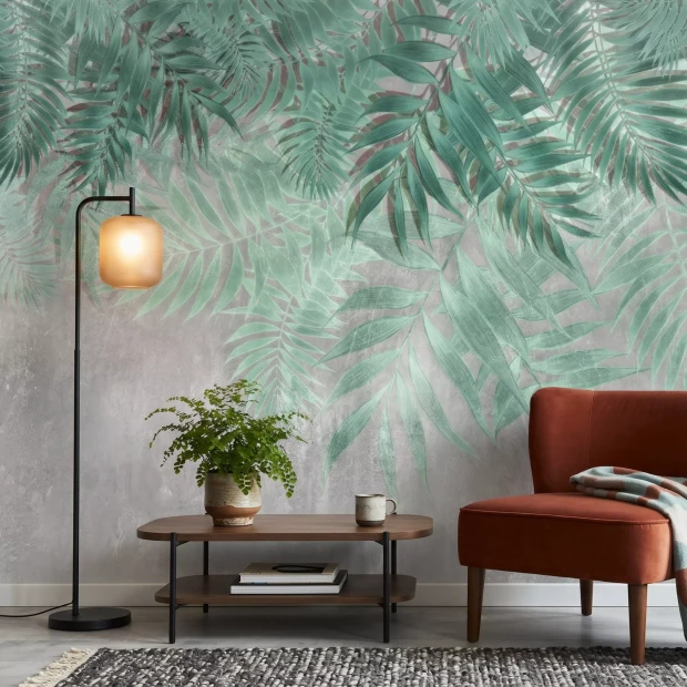 Wall Mural, Tropical Green Leaves