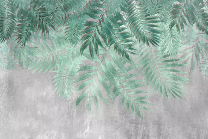 Wall Mural, Tropical Green Leaves