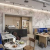 Printed Wall Mural: Delicate Monstera Leaf Colors