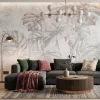 Printed Wall Mural: Delicate Monstera Leaf Colors