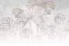Printed Wall Mural: Delicate Monstera Leaf Colors