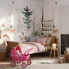 Wallpaper for Children’s Room: Happy Animals, Forest and Mountains in the Background