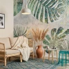 Decorative Wallpaper: Monstera, Palm and Green Leaves