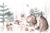 Wallpaper for Children: Wild Forest Animals, Forest and Trees