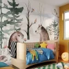 Wallpaper for Children’s Room: Little Bears, Birds and Forest