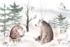 Wallpaper for Children’s Room: Little Bears, Birds and Forest