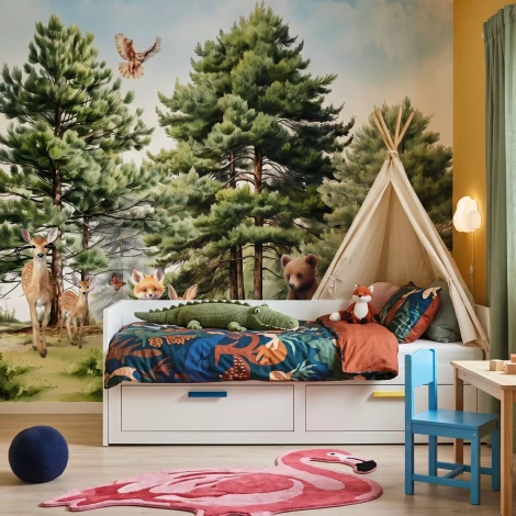 Wallpaper for Children’s Room: Forest Animals