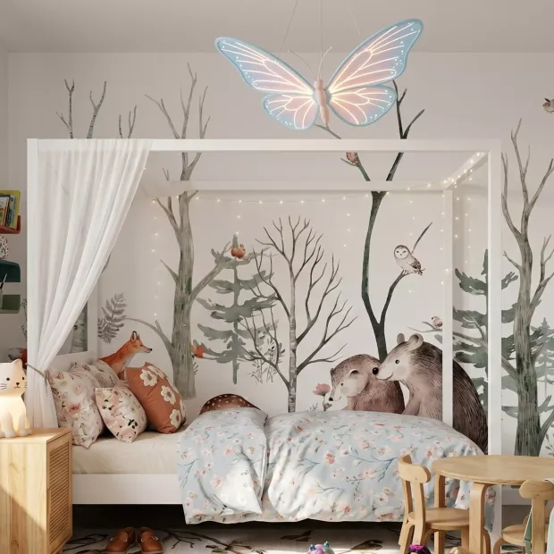 Wallpaper for Children’s Room: Fox, Bears, Deer and Birds