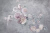 Wallpaper for Living Room or Bedroom: White Parakeets Among Floral Bouquets