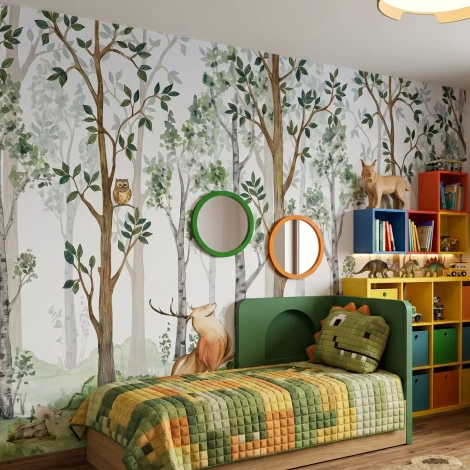 Wallpaper: Deer, fawns and other forest animals