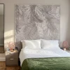 Wall Mural: Composition of Tropical Leaves in Light Beige Tones