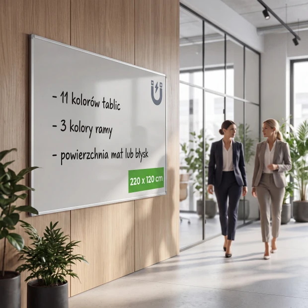 Magnetic Dry-Erase Whiteboard  220x120 cm in Aluminum Frame
