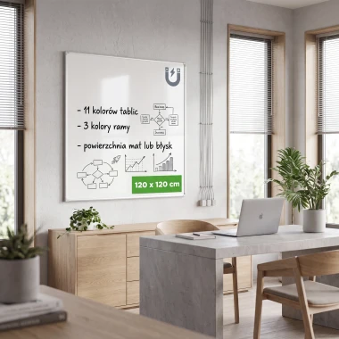 Magnetic Dry-Erase Whiteboard 60x60 cm  in Aluminum Frame