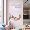 Magnetic Dry-Erase Board for Kids Houses, Trees, Clouds 607