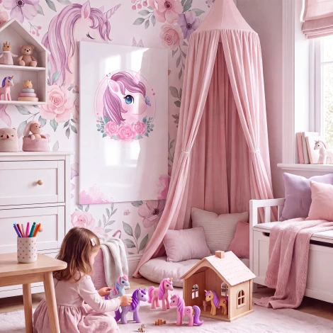 Magnetic Dry-Erase Board for Kids Unicorn, Flowers, Butterfly 605
