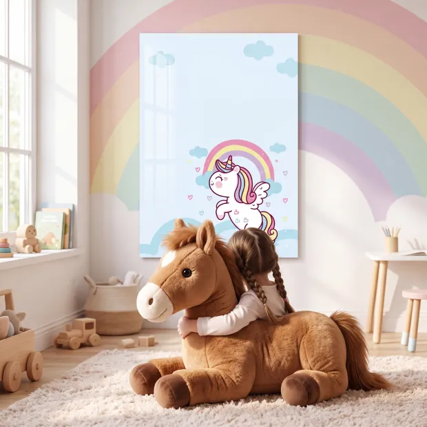 Magnetic Dry-Erase Board for Kids Unicorn, Rainbow 599