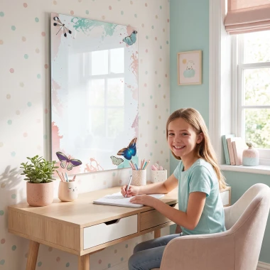 Dry Erase Magnetic Whiteboard For Children Butterflies 565
