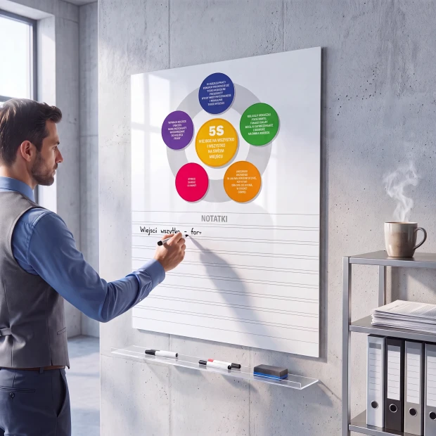 Lean Principle 5S Dry-Erase Board With Notepad 066
