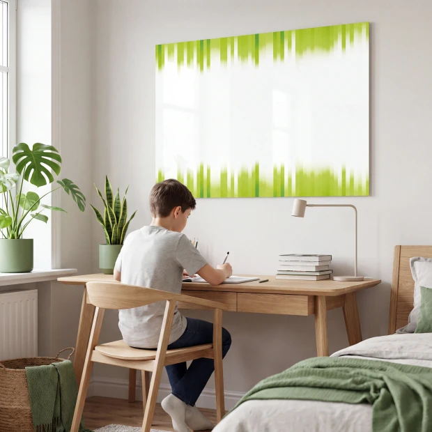 Magnetic Whiteboard Green Stripes 092