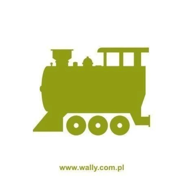 Train painting stencil 1374 in muted green, perfect for a child\'s room, adding joy.