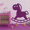 Charming purple horse sticker, perfect for a child\'s room, adding a touch of fun.
