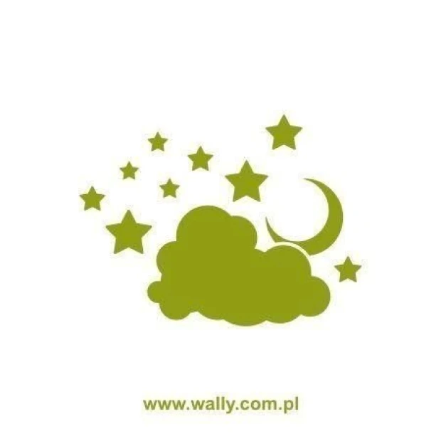 Charming star and cloud painting template, perfect for a cozy children\'s room.