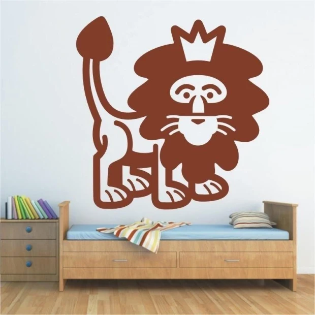 Charming lion painting template 1369 that brightens up a child\'s room with color and friendliness.